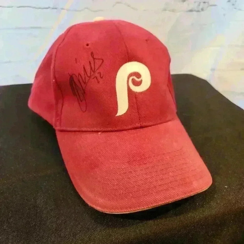 Phillies Cap. Signature Unknown. No COA